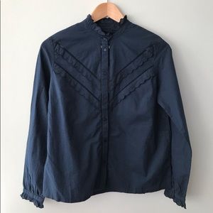 Sezane Rozy Shirt, Marine. Size 36/4